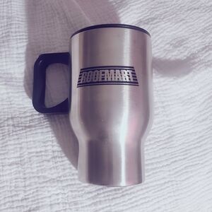 New Roofmart Silver Travel Mug